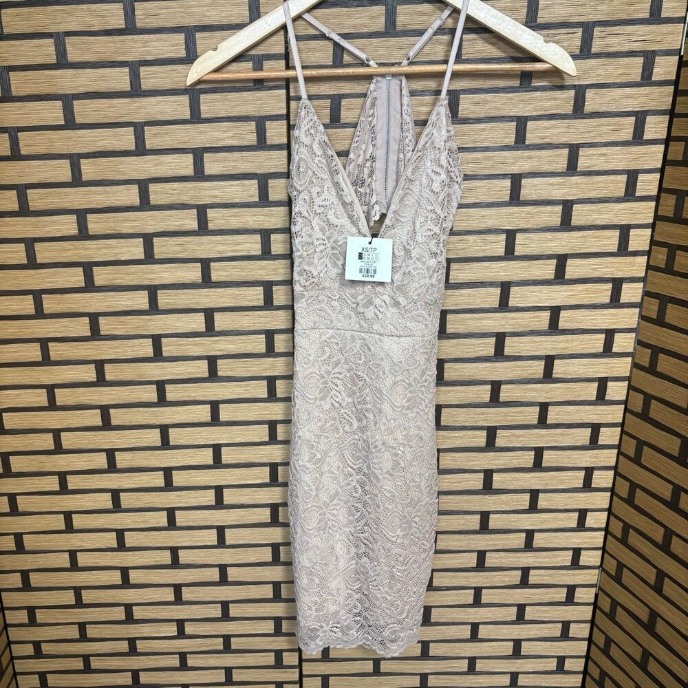 Revamped Tanโ Lace Dress Size XS